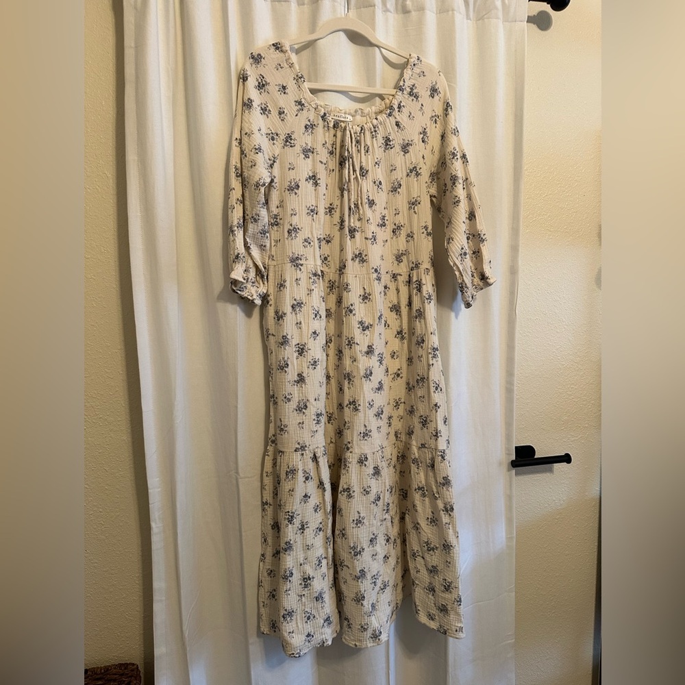 Neuflora 100% Cotton Floral Dress: Size M